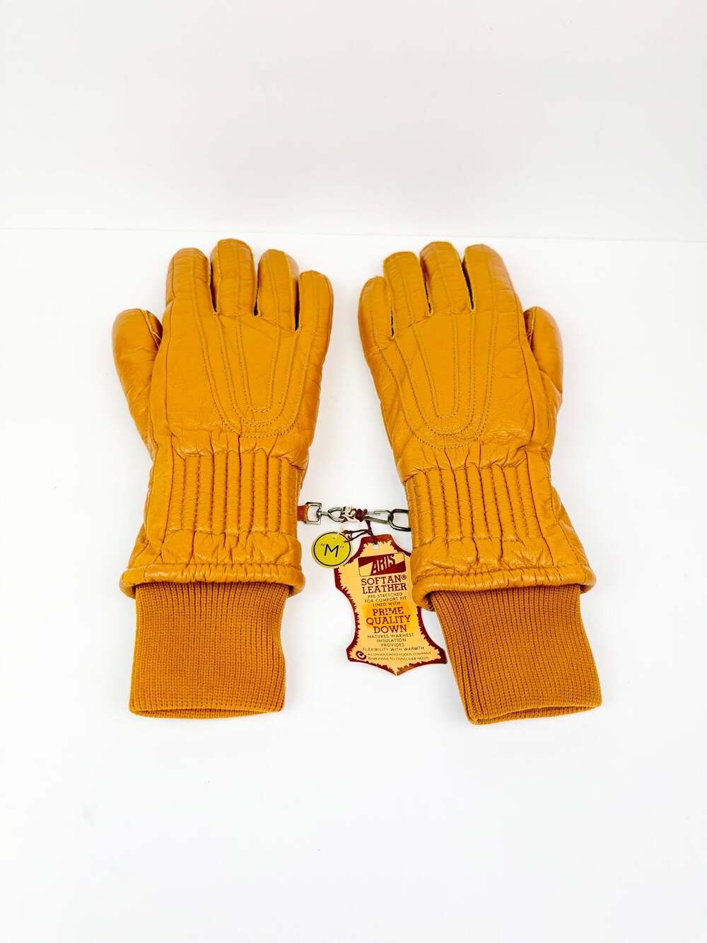 Aris Softan Leather Winter Gloves Prime Quality Down Insulation Mustard Gold
